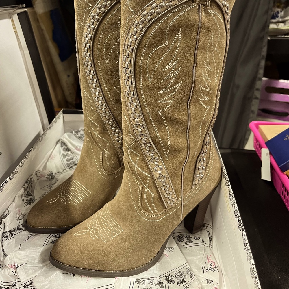 Very Volatile Suede Cowboy Boots